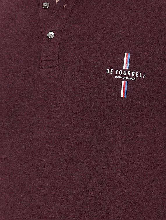 maroon taped polo t-shirt - 17138361 - Zoom Image - 5