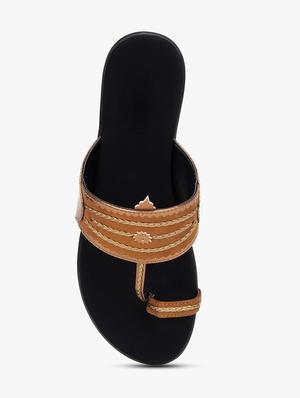 beige one toe kolhapuris - 17138404 - Standard Image - 6