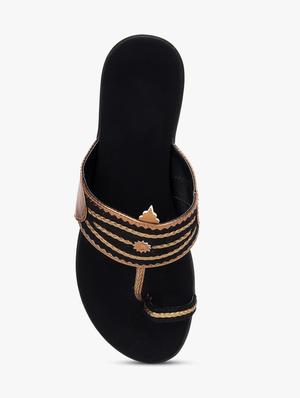 black one toe kolhapuris - 17138405 - Standard Image - 6