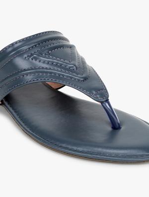 navy synthetic slip on sandals - 17138412 - Standard Image - 5