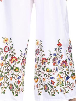 white floral flared palazzo - 17138744 - Standard Image - 5