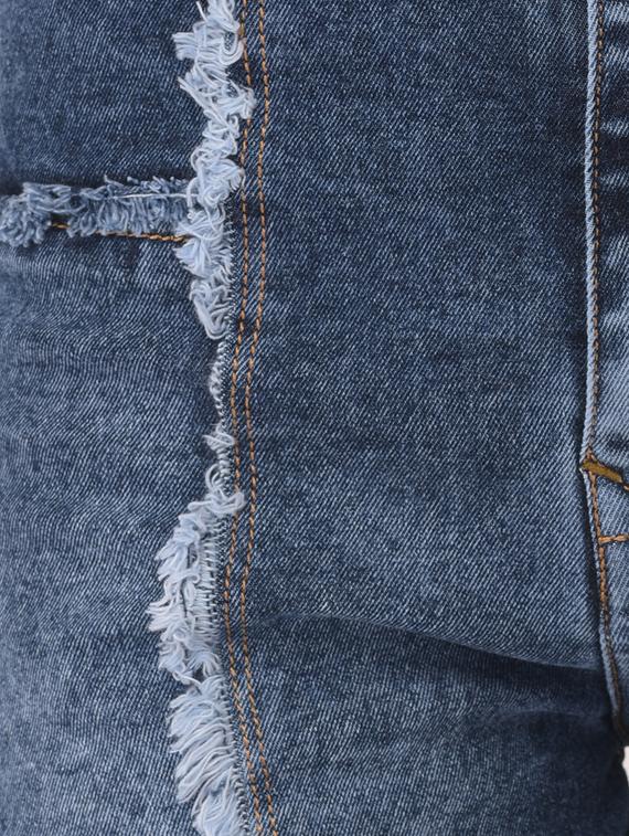 frayed detail denim shorts - 17138777 - Zoom Image - 5