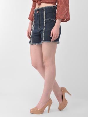 frayed detail denim shorts - 17138778 - Standard Image - 2