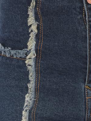 frayed detail denim shorts - 17138778 - Standard Image - 5