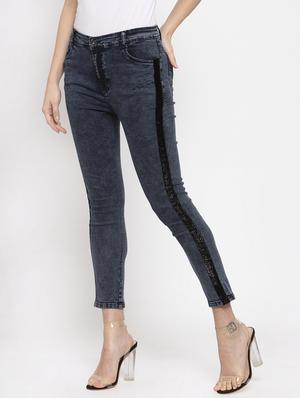 side tape slim fit jeans - 17138796 - Standard Image - 2