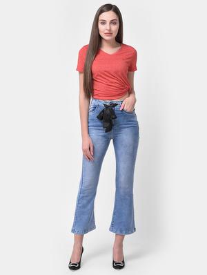 drawstring waist wide leg jeans - 17138803 - Standard Image - 4