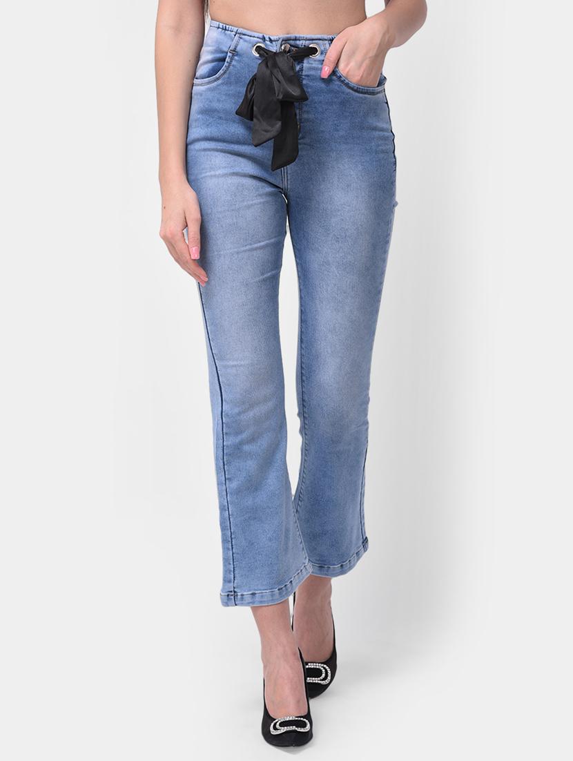 drawstring waist wide leg jeans - 17138803 - Zoom Image - 1