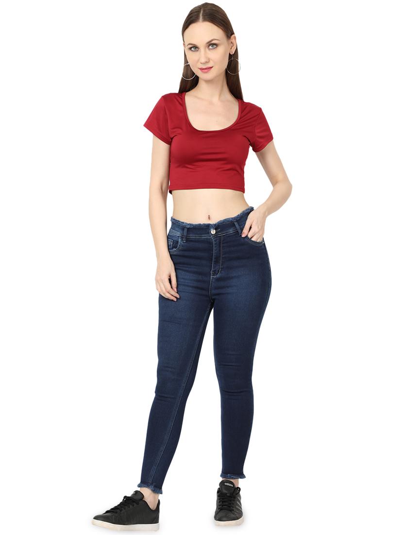 frayed detail slim fit jeans - 17138807 - Zoom Image - 4