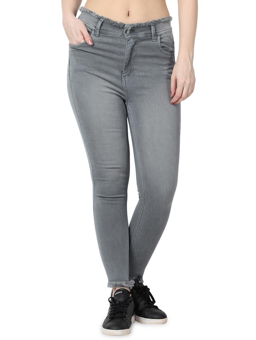 frayed detail slim fit jeans - 17138808 - Zoom Image - 1