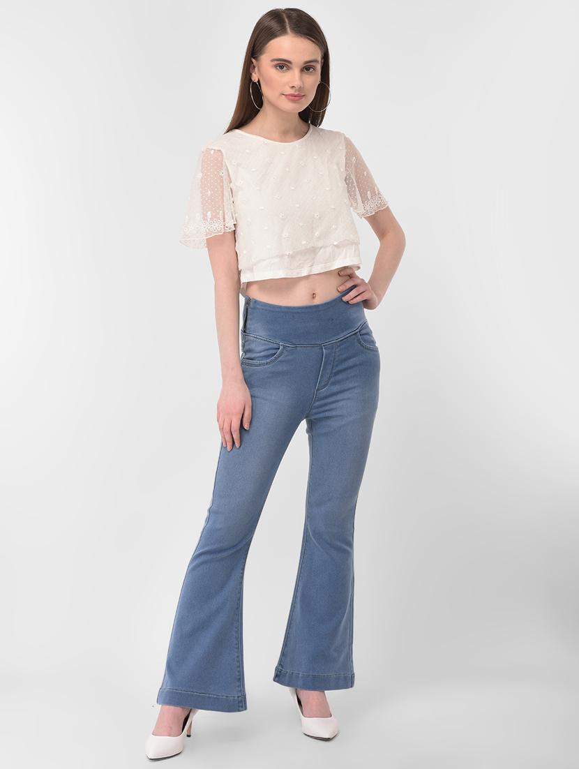 blue cotton blend jeans - 17138810 - Zoom Image - 4