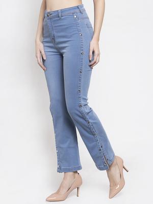 light blue cotton blend jeans - 17138811 - Standard Image - 2