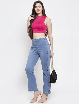 light blue cotton blend jeans - 17138811 - Standard Image - 4