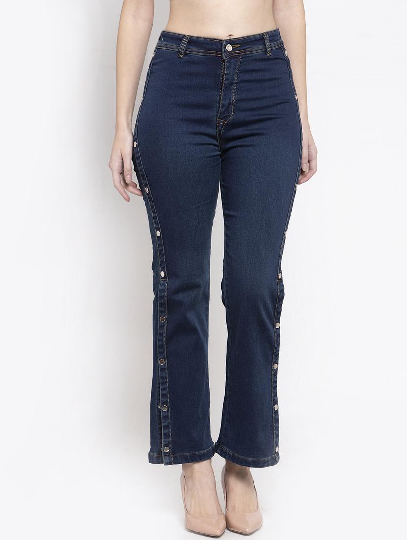 dark blue cotton blend jeans - 17138812 - Zoom Image - 1