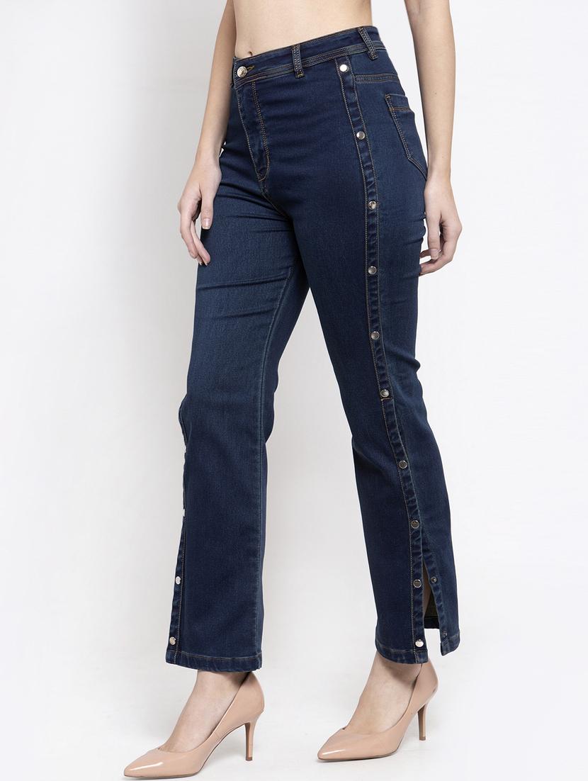 dark blue cotton blend jeans - 17138812 - Zoom Image - 2