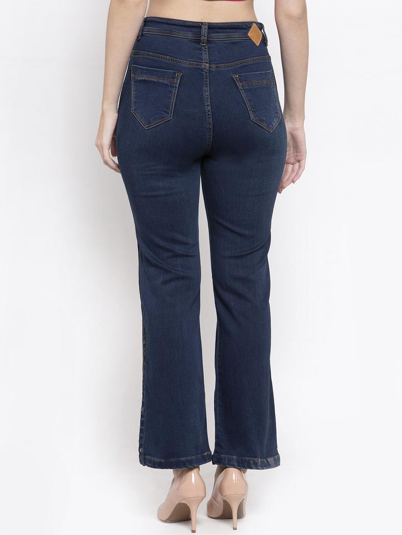 dark blue cotton blend jeans - 17138812 - Zoom Image - 3