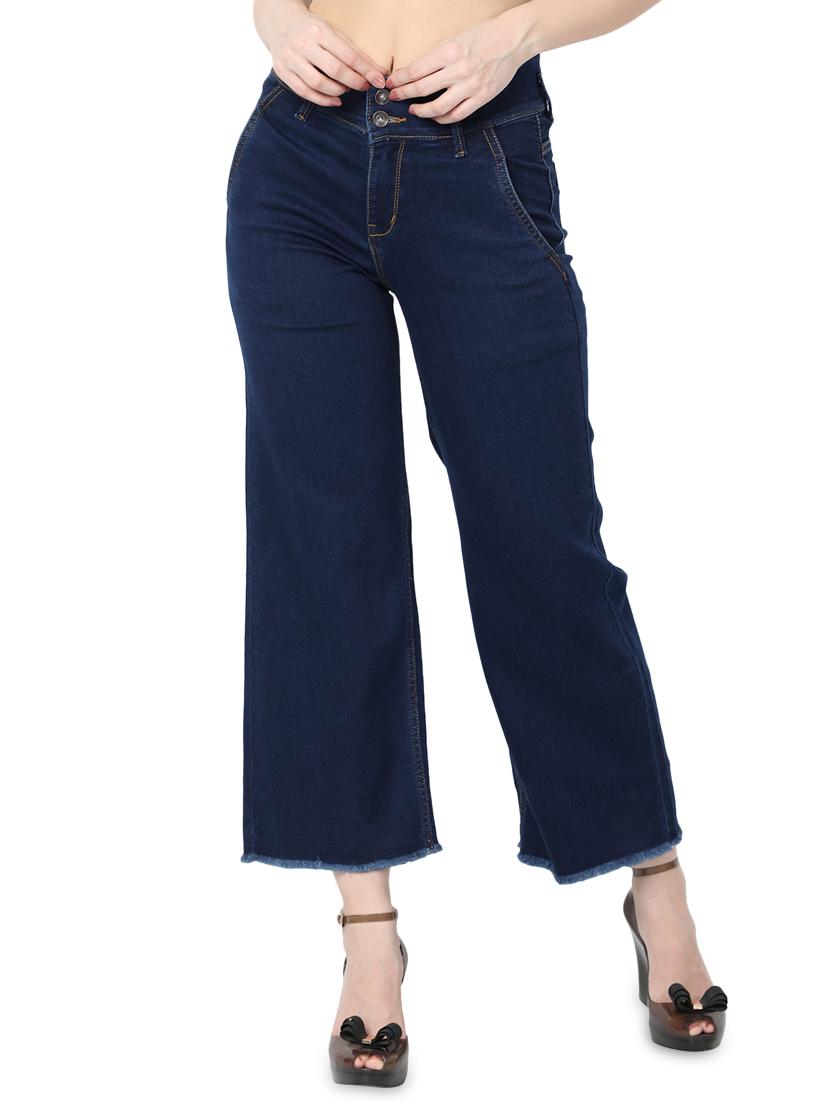 dark blue cotton blend jeans - 17138814 - Zoom Image - 1