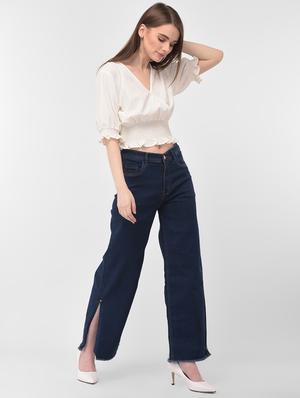 dark blue cotton blend jeans - 17138816 - Standard Image - 4