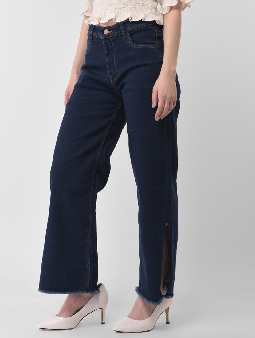 dark blue cotton blend jeans - 17138816 - Zoom Image - 2