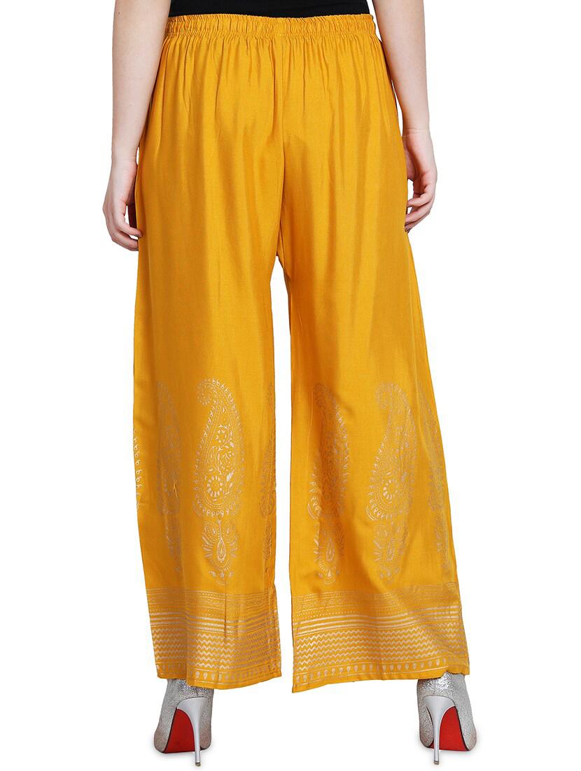 gold print flared palazzo - 17138880 - Zoom Image - 2