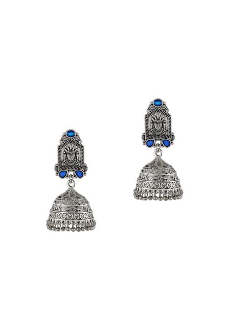 silver tone silver plated jhumka earring - 17139728 - Standard Image - 1