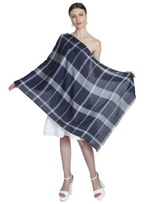 navy blue viscose stole - 17139842 - Standard Image - 3