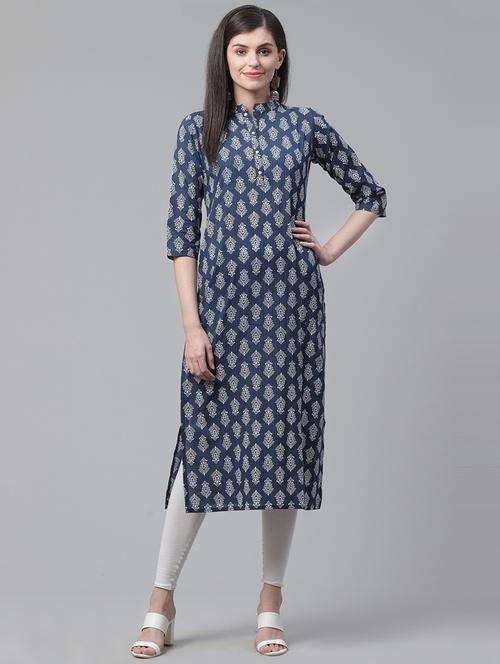 indigo straight kurta - 17140000 - Standard Image - 1