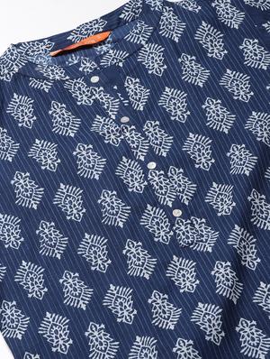 indigo straight kurta - 17140000 - Standard Image - 4