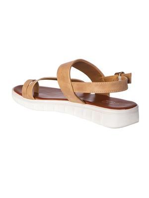 beige synthetic back strap sandals - 17140269 - Standard Image - 3