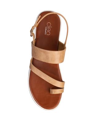 beige synthetic back strap sandals - 17140269 - Standard Image - 5