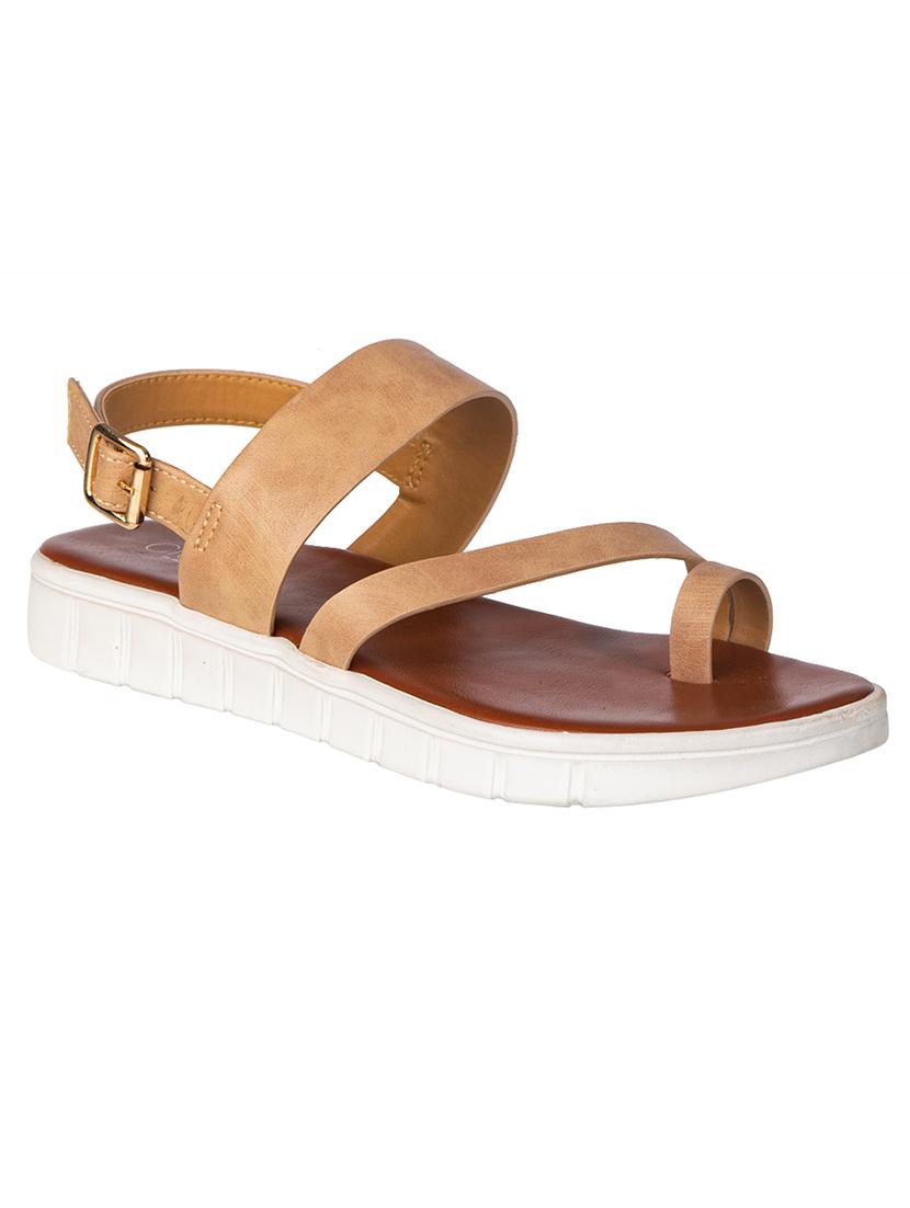 beige synthetic back strap sandals - 17140269 - Zoom Image - 1