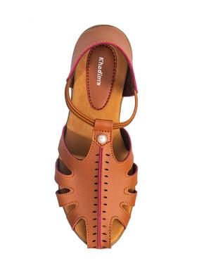 tan synthetic slip on sandals - 17140272 - Standard Image - 5
