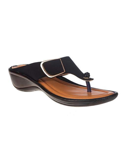 black fabric slip on sandals - 17140329 - Standard Image - 1