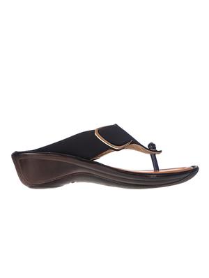 black fabric slip on sandals - 17140329 - Standard Image - 2