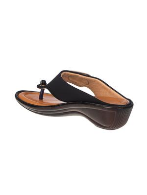 black fabric slip on sandals - 17140329 - Standard Image - 4
