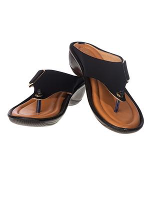 black fabric slip on sandals - 17140329 - Standard Image - 5