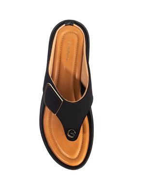 black fabric slip on sandals - 17140329 - Standard Image - 6