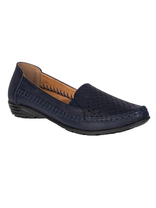 navy synthetic slip on loafers - 17140330 - Very Small Image - 1
