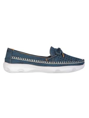 navy synthetic slip on loafers - 17140331 - Standard Image - 2