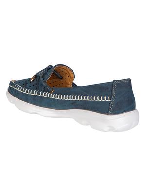 navy synthetic slip on loafers - 17140331 - Standard Image - 3