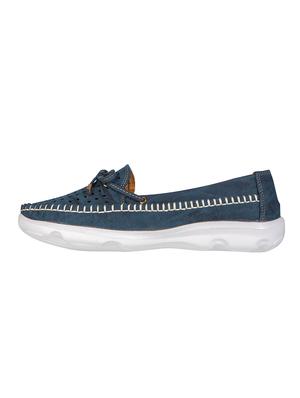 navy synthetic slip on loafers - 17140331 - Standard Image - 4