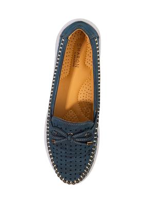 navy synthetic slip on loafers - 17140331 - Standard Image - 6