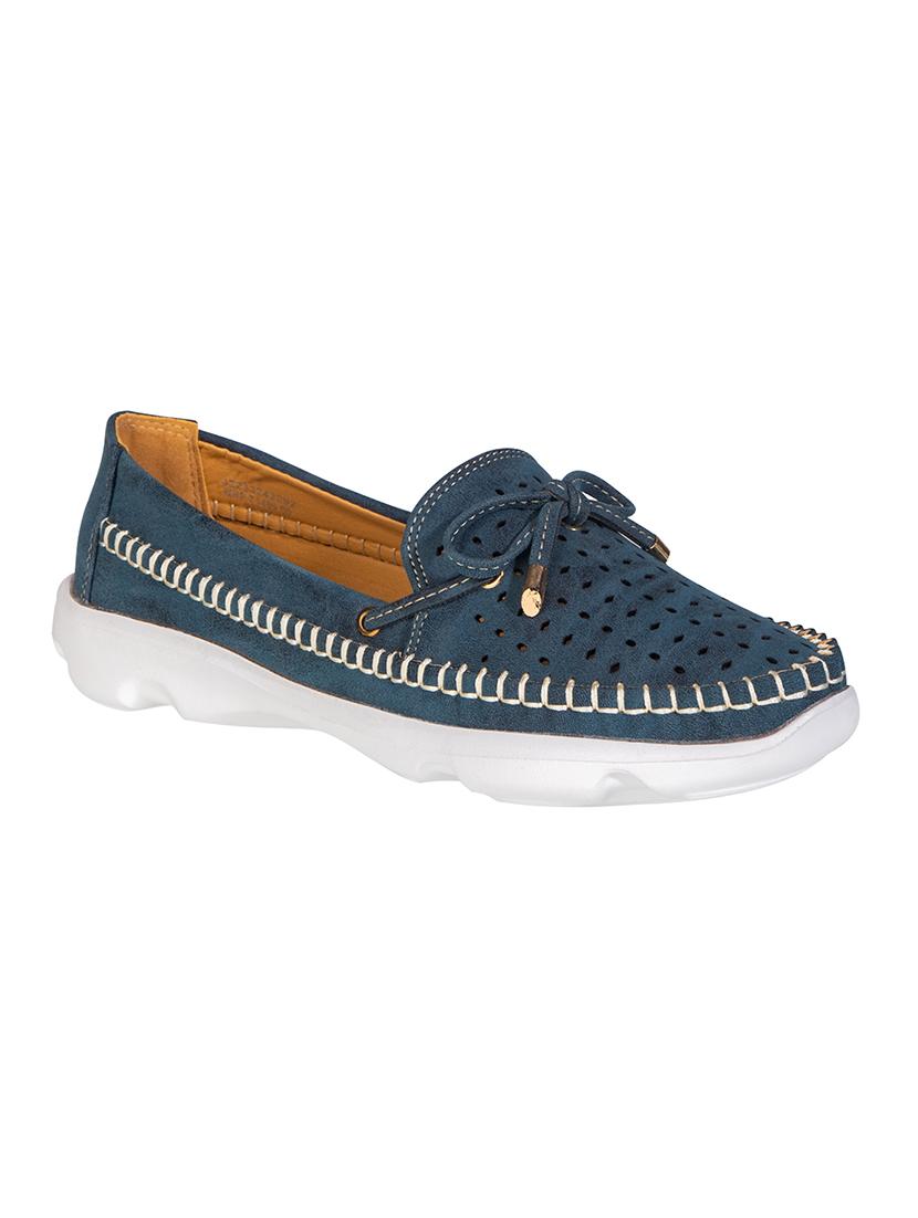 navy synthetic slip on loafers - 17140331 - Zoom Image - 1