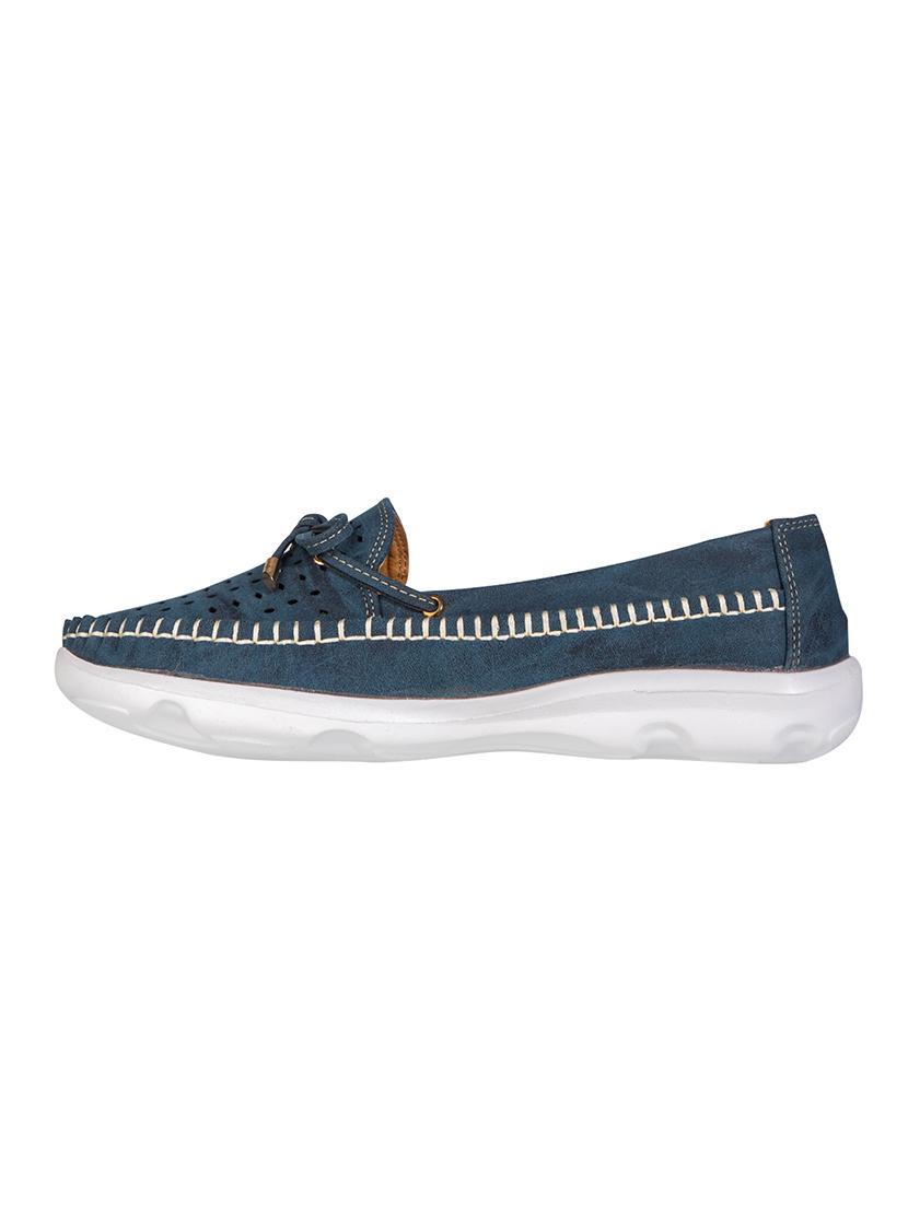 navy synthetic slip on loafers - 17140331 - Zoom Image - 4