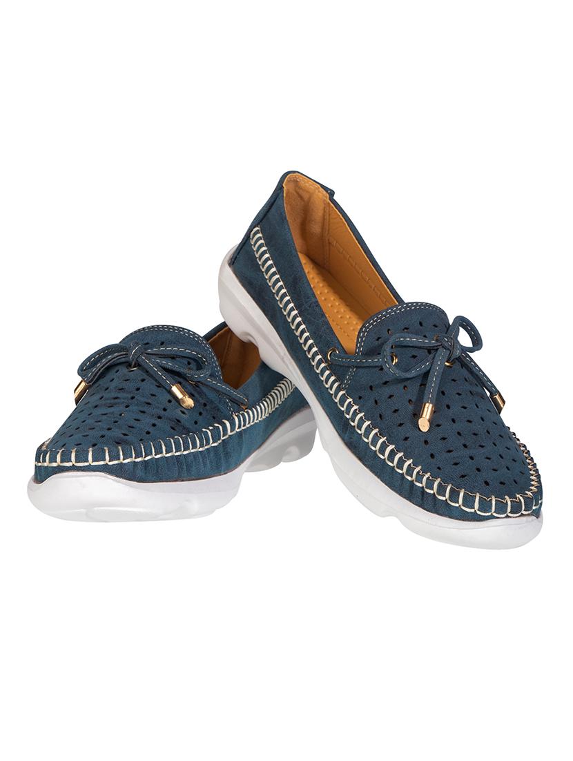 navy synthetic slip on loafers - 17140331 - Zoom Image - 5