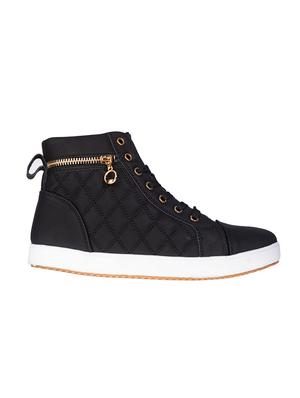 black synthetic laceup sneakers - 17140337 - Standard Image - 2