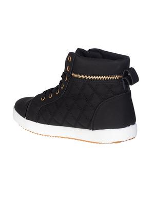 black synthetic laceup sneakers - 17140337 - Standard Image - 3