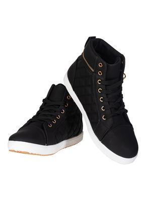 black synthetic laceup sneakers - 17140337 - Standard Image - 4