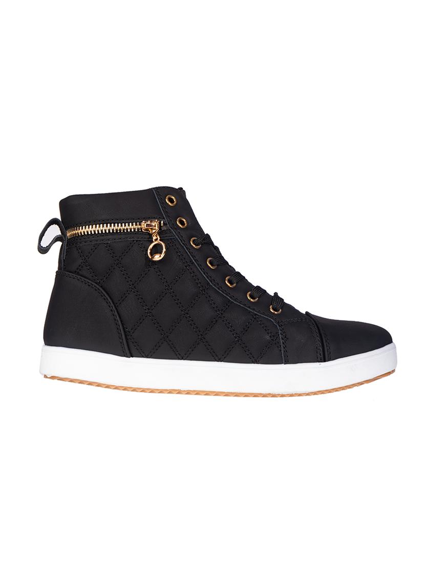black synthetic laceup sneakers - 17140337 - Zoom Image - 2