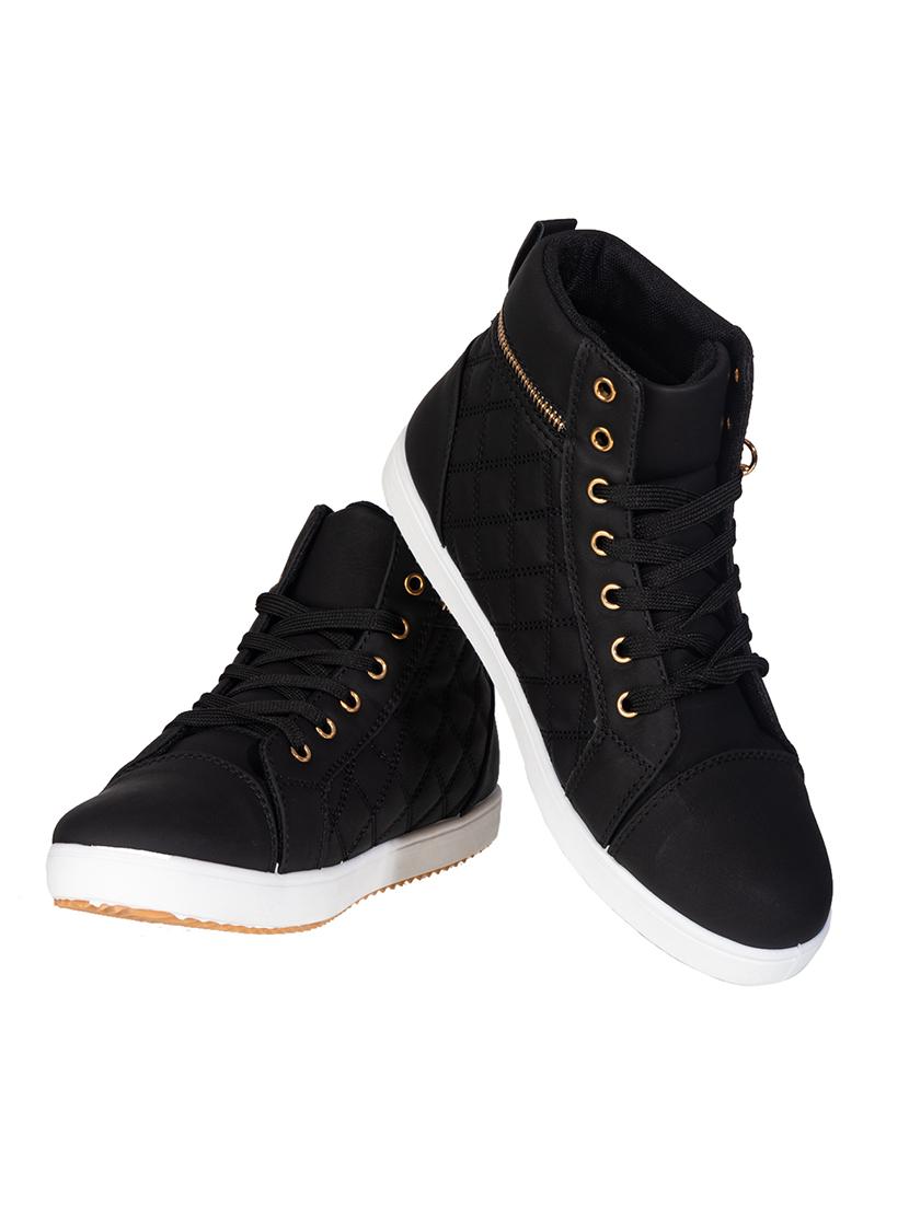 black synthetic laceup sneakers - 17140337 - Zoom Image - 4