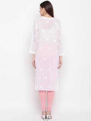 chikankari straight kurta - 17140418 - Standard Image - 3